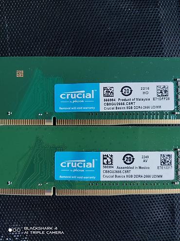 Оперативная память (RAM) для ПК: Оперативная память (RAM) для ПК, Новый, Crucial, 16 ГБ, DDR4, 2666 МГц — 2