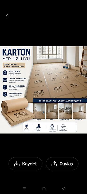 temiz su: Məhsul: Döşəmə üçün qoruyucu karton vərəqlər Təyinat: - Mənzil və — 5