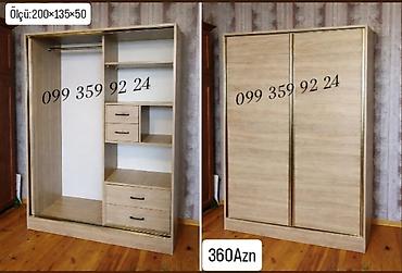 surgulu dolab: Sürgülü qapılı paltar dolabı Ölçü: 200 × 135 × 50 sm Qiymət: 360 — 1