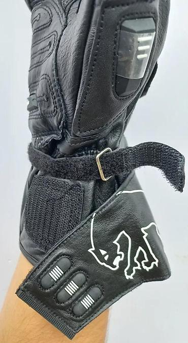 alligator rs 62: Sportske moto rukavice – duge manžetne, crna boja sa belim detaljima — 8