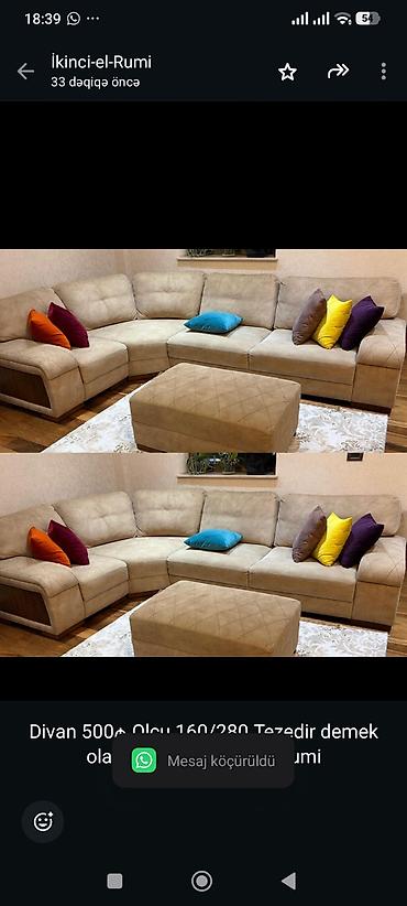 Divan 500₼ Olcu 160/280.Tezedir demek olar .Unvan Yasamal &Rumi lalafo.az -da Divan 500₼ Olcu 160/280.Tezedir demek olar .Unvan Yasamal &Rumi