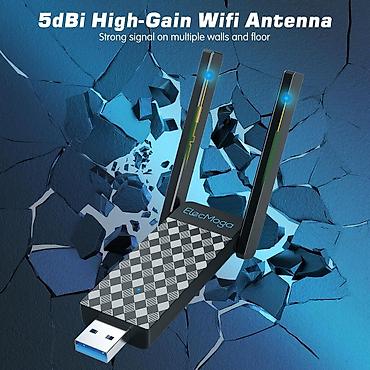 Modemi, ruteri i mrežni uređaji: USB Wi‑Fi adapter ElecMoga sa dvostrukom antenom i pojačanjem 5 dBi - — 1