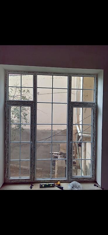 Plastik pəncərələr: Yeni Təkqat şüşə paketi Plastik pəncərə, Еni: 1 sm, Uzunluğu: 2 sm, Pulsuz quraşdırma — 6