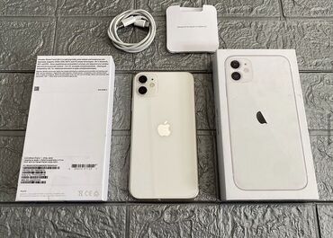 Apple iPhone: IPhone 11, 64 GB, Ağ, Zəmanət, Kredit, Simsiz şarj