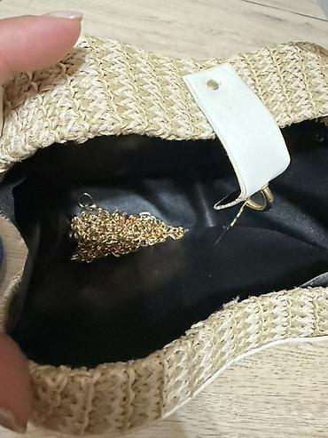 Çantalar: Qadın üçün şık çanta - Material: toxunma saman/rafiya görünüşlü — 5