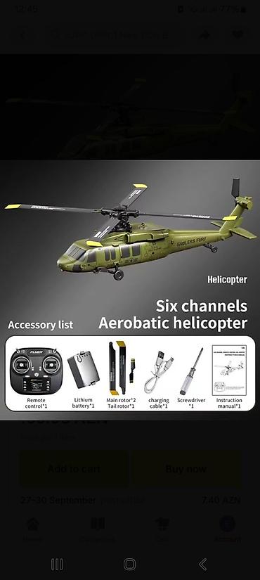 oyuncaq kompüter: 6 kanallı aerobatik RC helikopter - Realistik hərbi dizayn, “ENDLESS — 1