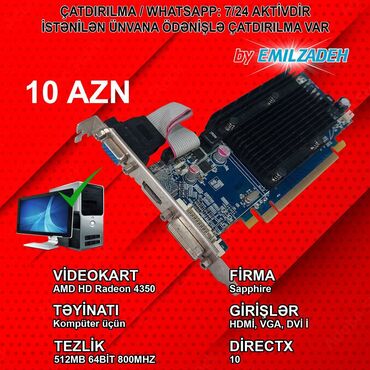 Videokartlar: Videokart AMD GeForce 210, < 4 GB, İşlənmiş