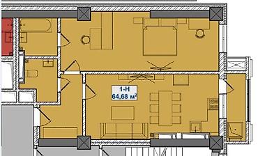 квартиры в: 2 комнаты, 64 м², Улан мкр Элитка, 8 этаж, ПСО (под самоотделку) — 2