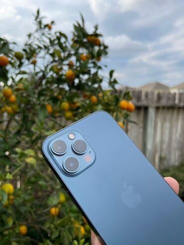 телефоны кнопачные: IPhone 12 Pro, Б/у, 256 ГБ, Синий, Чехол, 79 %