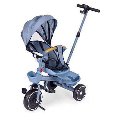 elite ranac: ECOTOYS 2u1 tricikl sa rotirajućim sedištem i sklopivom tendom – Blue — 4