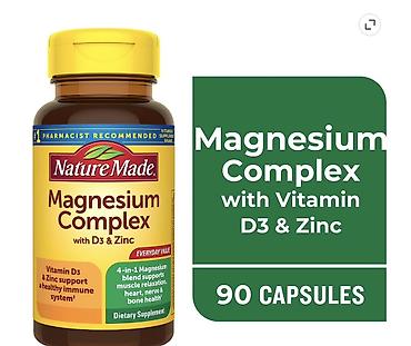 Vitaminlər və BAƏ: Nature Made Magnesium Complex with Vitamin D3 & Zinc – 90 kapsul — 2