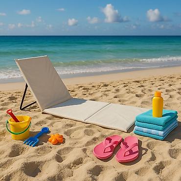 3m rostilj: Ležaljka sklopiva za plažu 150x52 cm – bež (LP-720000B-310) Sklopiva — 1