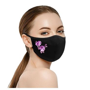 маска для лица: Маска для лица, моющаяся, многоразовая с цветочным принтом