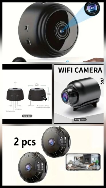 samsung videokamera: Wi-Fi mini kamera – smart nəzarət üçün kompakt həll Xüsusiyyətlər: -