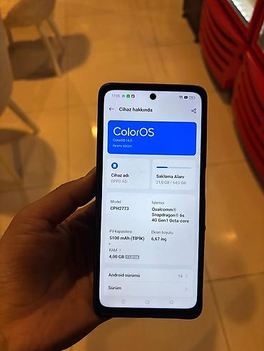 Mobil telefonlar: Oppo 64 GB, rəng - Bənövşəyi, İki sim kartlı — 3