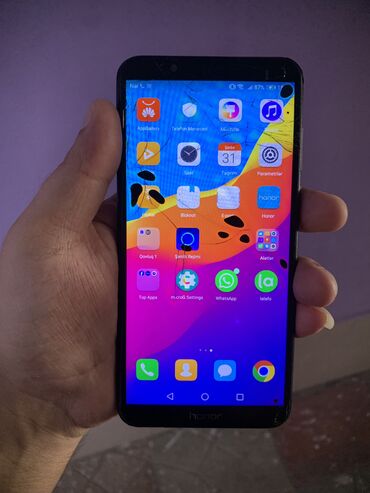 samsung a3 ekrani: Honor 7C, 32 GB, rəng - Qara, Qırıq