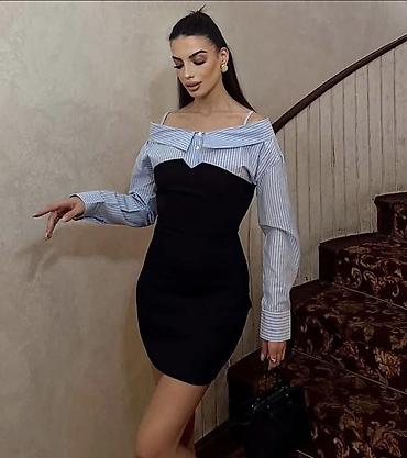 Haljine: 🔥Mini haljina sa efektom “dve u jednoj” – spoj košulje i — 2