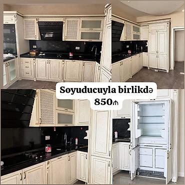 Membran mətbəx mebeli – üzəri tökmə mərmər • Ölçü: 3.90 m x 1.90 m •