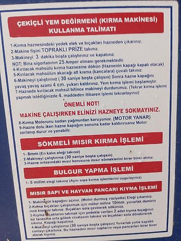 Kənd təssərüfatı avadanlığı: YILDIZ TARIM yem kəsən – elektrik mühərrikli yem doğrayıcı — 9