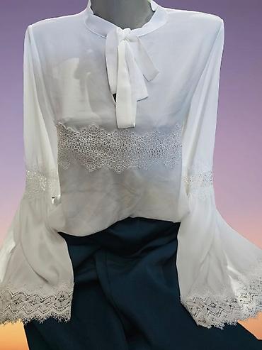 boho torbice: Elegantna ženska bluza – bela, od laganog, prozračnog materijala. - — 1