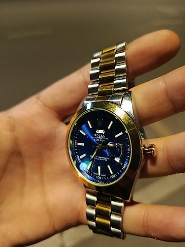 rolex orginal: İki rəngli metal qol saatı – mavi siferblatlı - Model üslubu: klassik — 2