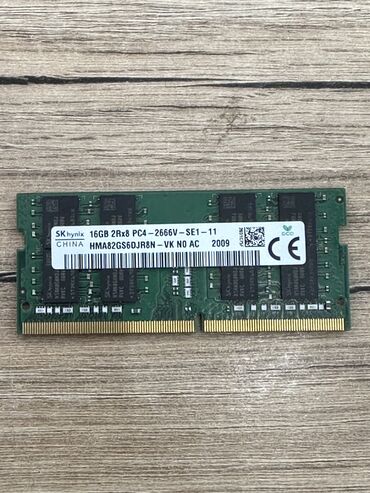 домашный компютер: Оперативдик эс-тутум, Колдонулган, Hynix, 16 ГБ, DDR4, 2666 МГц, Ноутбук үчүн