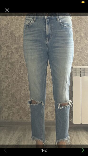 женские джинсы с высокой талией: Джинсы Mango, S (EU 36), цвет - Белый