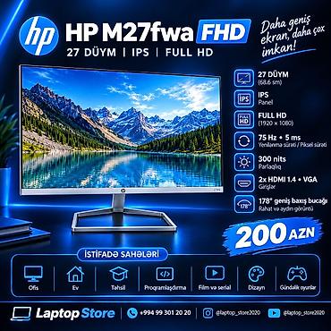 HP M27fwa FHD — 27 düym Monitor 💰 Qiymət: 200 AZN HP M27fwa monitoru