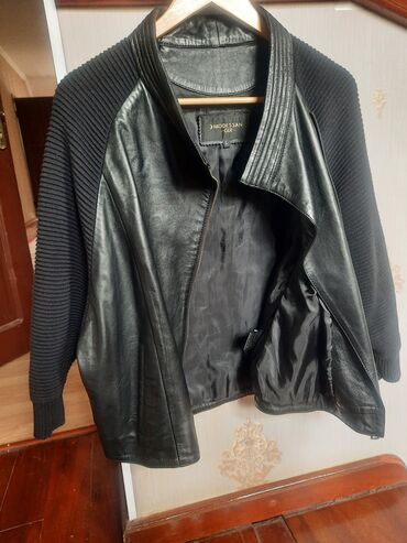 зимние джинсовые куртки женские: Кожаная куртка, L (EU 40)