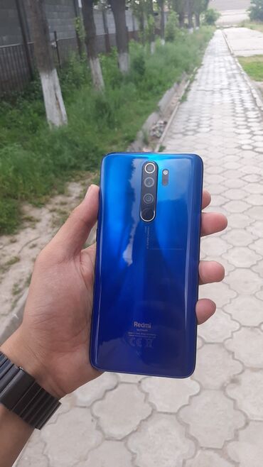 мощный телефон: Xiaomi, Redmi Note 8 Pro, Б/у, 64 ГБ, цвет - Синий, 2 SIM, eSIM