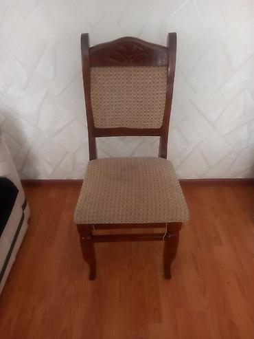 dairevi masa: Taxta karkaslı yumşaq oturacaqlı stul - Material: massiv taxta — 1