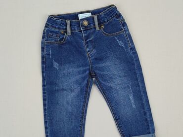spodenki jeansowe z dziurami: Spodnie jeansowe, Primark, 9-12 m, stan - Bardzo dobry