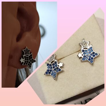 set za pravljenje narukvica: Screwback earrings, Material: Cubic zirconia