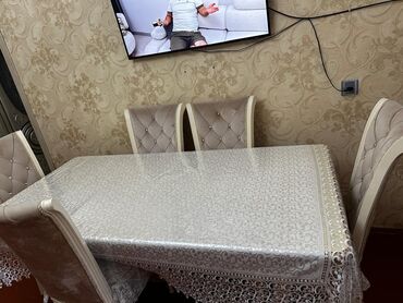 Комплекты столов и стульев: Для гостиной, Прямоугольный стол, 6 стульев