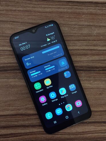 Samsung: Samsung Galaxy A01, 16 GB, rəng - Göy, Sensor, İki sim kartlı, Face ID