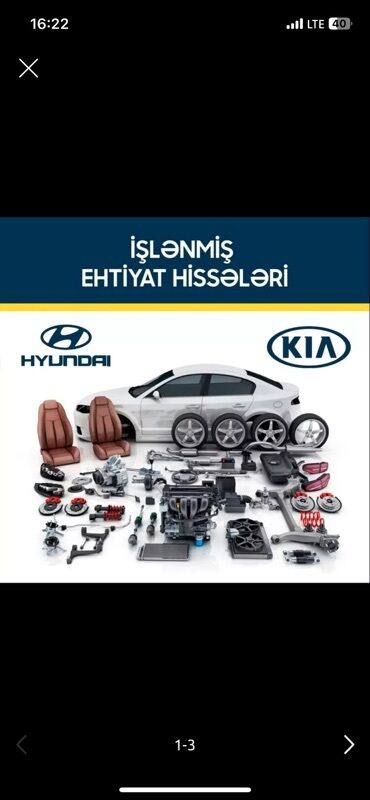 Digər avtomobil ehtiyat hissələri: Hyundai və Kia avtomobilləri üçün ehtiyat hissələri. Mühərriklər