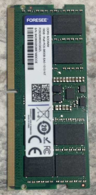 16 gb ram: Tamamilə yeni DDR5 32GB (2x16GB) operativ yaddaş satılır. Bu yaddaş — 2