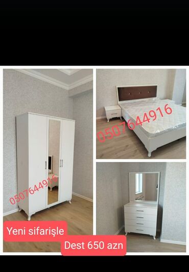 Masa və oturacaq dəstləri: İkinəfərlik çarpayı, Dolab, Termo, 2 tumba, Azərbaycan, Yeni