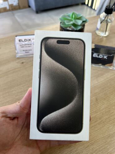 телефон игравой: IPhone 15 Pro, Жаңы, 128 ГБ, Natural Titanium, Кабель, Куту