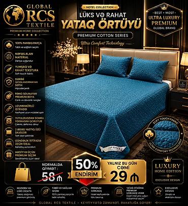 dosek matras satışı: Yataq üçün Yeni Xovlu rəng - Göy Yataq örtüyü, Ödənişli çatdırılma — 1