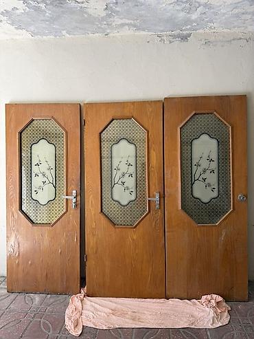 Taxta iç qapılar dəsti – 3 ədəd - Material: ağac (klassik palıd