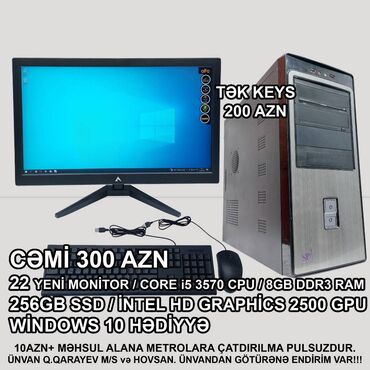 Masaüstü kompüterlər və iş stansiyaları: Masaüstü kompüter "qori ddr3 1155 h61/core i5 3570/8gb ram/256gb ssd" lalafo.az -da Masaüstü kompüterlər və iş stansiyaları: Masaüstü kompüter "qori ddr3 1155 h61/core i5 3570/8gb ram/256gb ssd"
