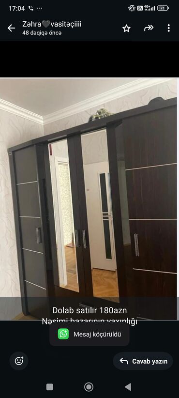 Dolablar: İşlənmiş, 4 qapılı Düz dolab