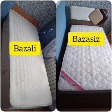 bazali carpayilar: Eyni evden 2 eded yataq satilir her biri 200 azn. Biri bazali+biri