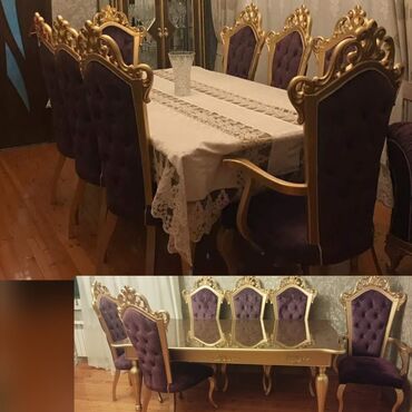 Yataq otağı dəstləri: *780₼ MASA desti :-TƏCİLİ SATILIR‼️* Turkiyə istehsalıdır 8oturacağı