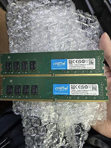 Оперативдик эс-тутум (RAM): Оперативдик эс-тутум, Колдонулган, Crucial, 32 ГБ, DDR4, 3200 МГц — 1