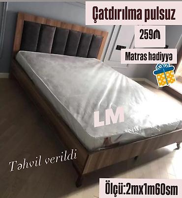 5 10 taxtalar: Taxta karkaslı iki nəfərlik çarpayı - Ölçü: 2 m x 1 m 60 sm - Yumşaq — 1
