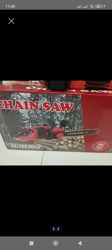 elektirik mişar: Məhsul: Akumulaytorlu zəncirli mişar (CHAIN SAW) Xüsusiyyətlər: - — 2
