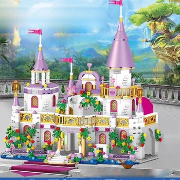 лошади игрушки: Конструктор Розовый замок принцесс ⚡️731 деталей ⚡️Размер