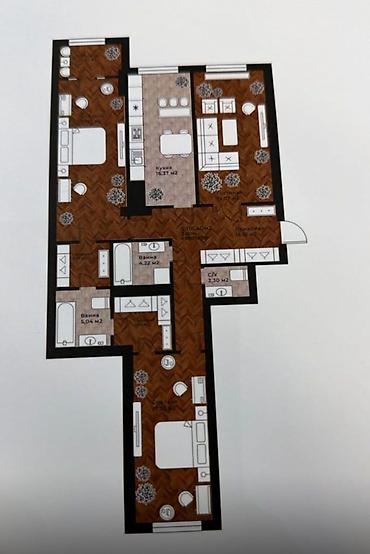 7 1: 3 комнаты, 117 м², БГУ Элитка, 6 этаж, ПСО (под самоотделку) — 2